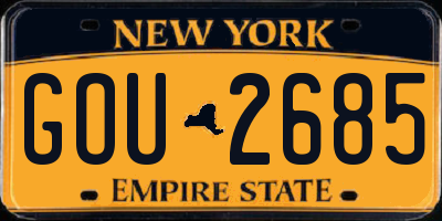NY license plate GOU2685