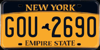 NY license plate GOU2690