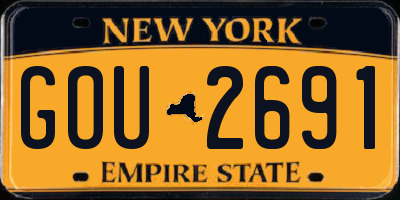 NY license plate GOU2691
