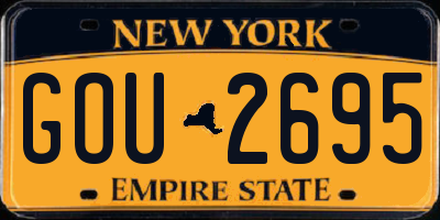 NY license plate GOU2695