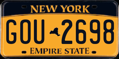 NY license plate GOU2698