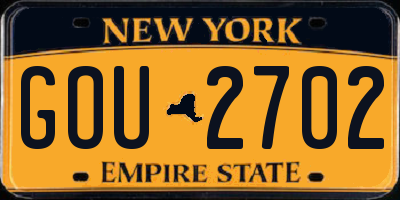 NY license plate GOU2702