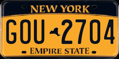 NY license plate GOU2704