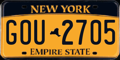 NY license plate GOU2705