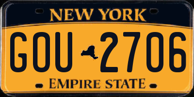 NY license plate GOU2706