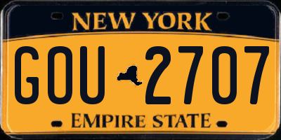 NY license plate GOU2707