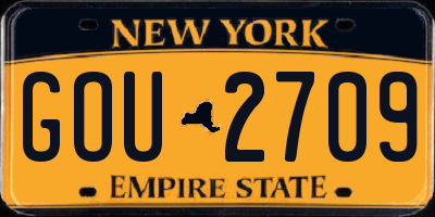 NY license plate GOU2709