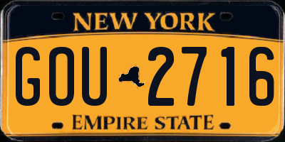 NY license plate GOU2716