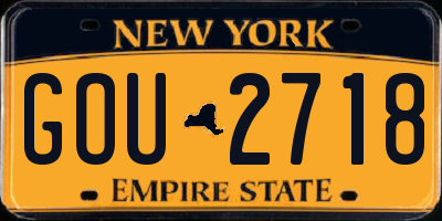 NY license plate GOU2718