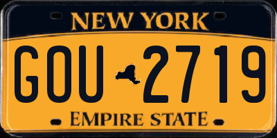 NY license plate GOU2719