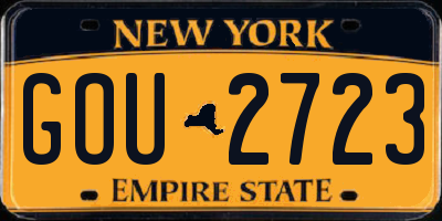 NY license plate GOU2723