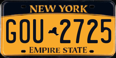 NY license plate GOU2725