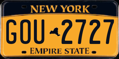 NY license plate GOU2727