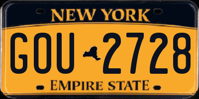 NY license plate GOU2728