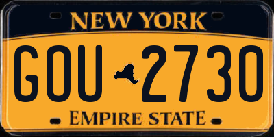 NY license plate GOU2730