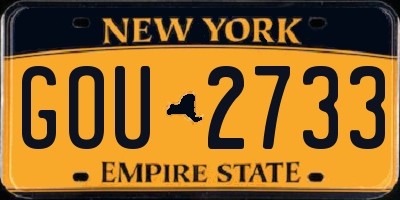 NY license plate GOU2733