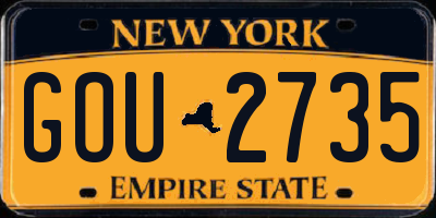 NY license plate GOU2735