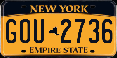 NY license plate GOU2736