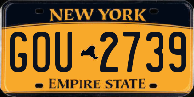 NY license plate GOU2739
