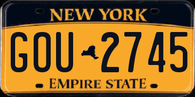 NY license plate GOU2745
