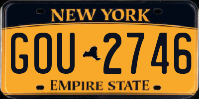 NY license plate GOU2746