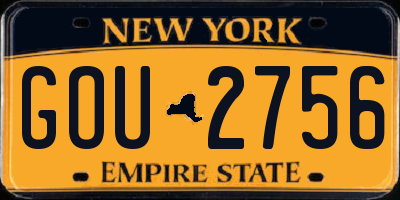 NY license plate GOU2756