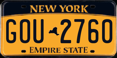NY license plate GOU2760