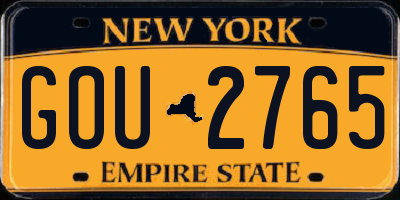 NY license plate GOU2765