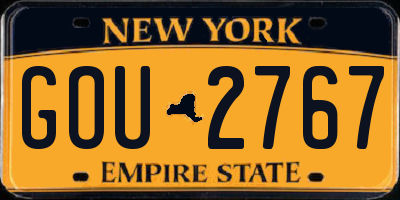 NY license plate GOU2767