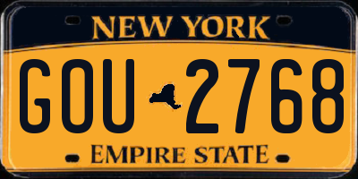 NY license plate GOU2768
