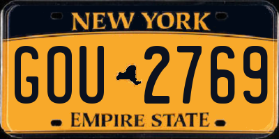 NY license plate GOU2769