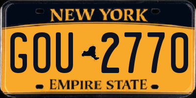NY license plate GOU2770