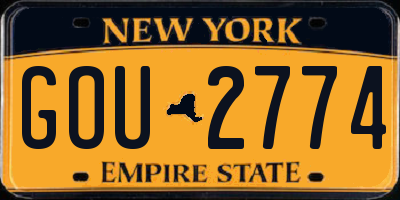 NY license plate GOU2774