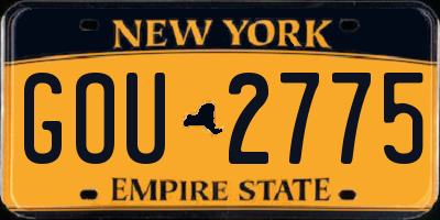 NY license plate GOU2775