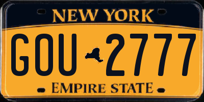 NY license plate GOU2777