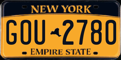 NY license plate GOU2780
