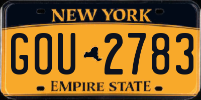 NY license plate GOU2783