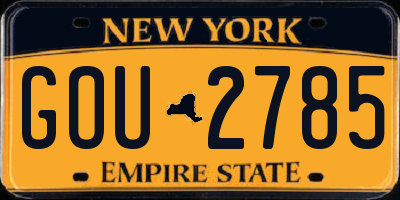 NY license plate GOU2785