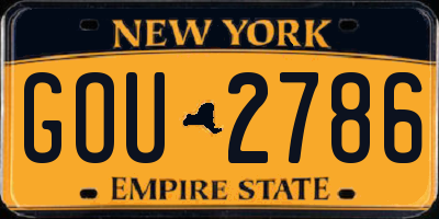 NY license plate GOU2786