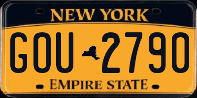 NY license plate GOU2790