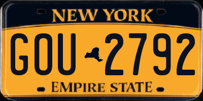 NY license plate GOU2792
