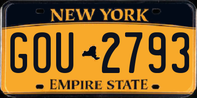 NY license plate GOU2793
