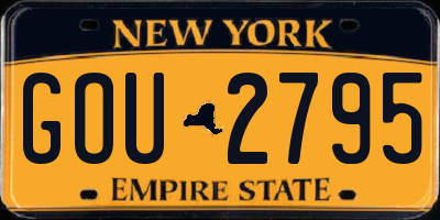 NY license plate GOU2795