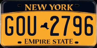 NY license plate GOU2796