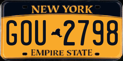 NY license plate GOU2798