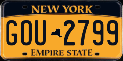 NY license plate GOU2799
