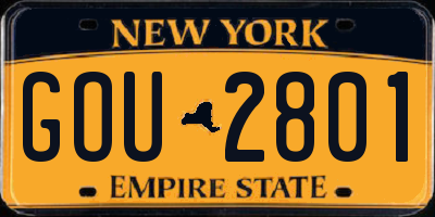 NY license plate GOU2801