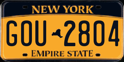 NY license plate GOU2804