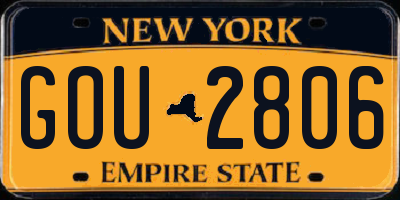 NY license plate GOU2806