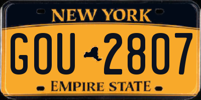 NY license plate GOU2807